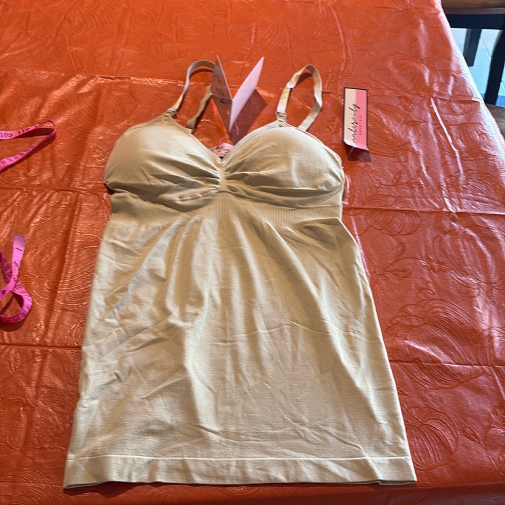 NWT one size nursing camisole shirt beige 1318